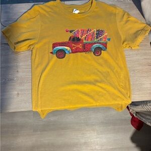 Yellow T-Shirt with Colorful Truck Design